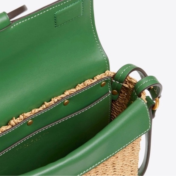 NWT Tory Burch Miller Straw Cross Body NWT - Picture 3 of 7